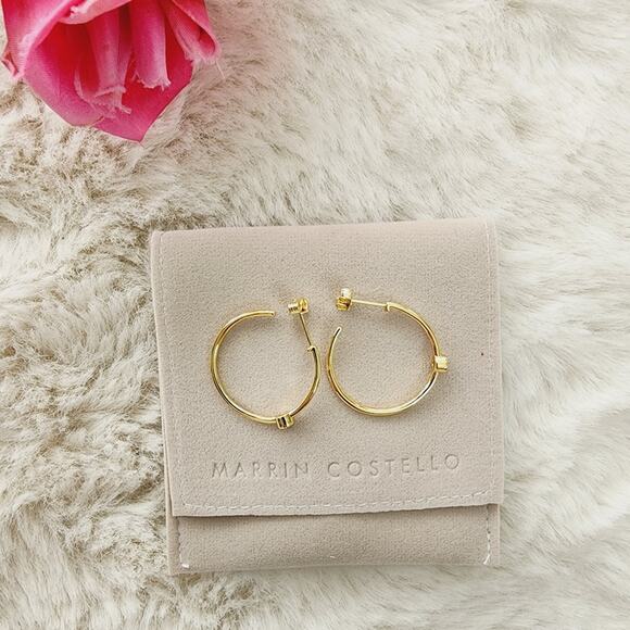 NEW Marrin Costello By Rachel Zoe Mystique 14K Gold Plated Hoop Earrings - Picture 4 of 9